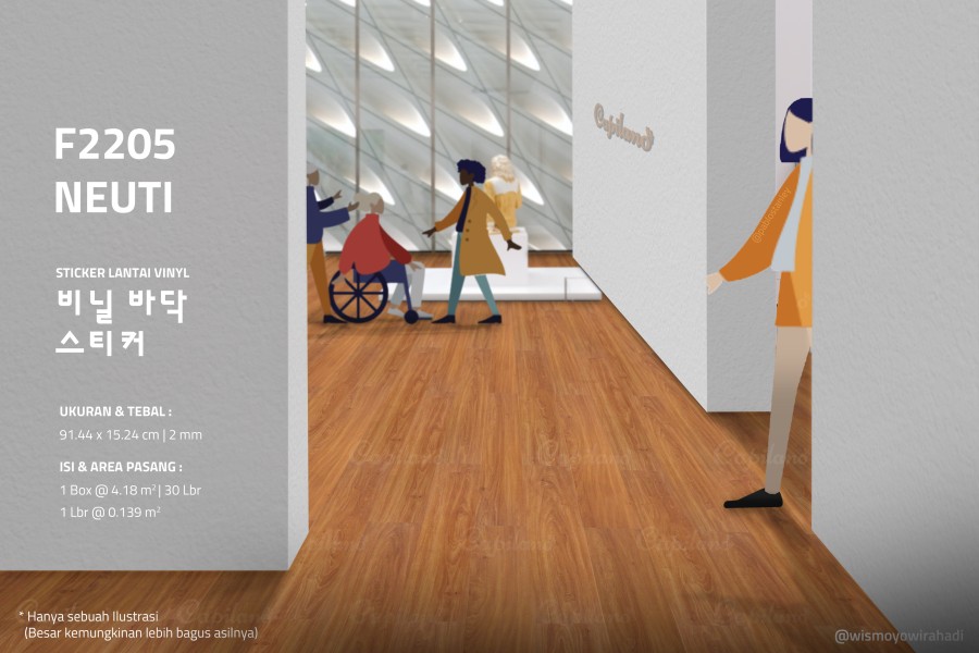 CAPILANO F2205 Stiker vinyl lantai dinding / wallpaper lantai kayu